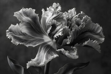 Delicate Floral Beauty Unveiled in Monochrome Clarity
