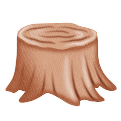 Watercolor Tree stump.