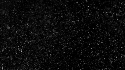 Abstract snow falling particles white dust floating effect black background overlay element - Powered by Adobe