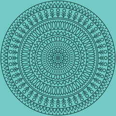 Fototapeta premium Decorative Mandala Pattern Art | Abstract Floral Geometry Ornament | Sacred Boho Symmetry Vector | Spiritual Decorative Artwork for Meditation and Interior Design