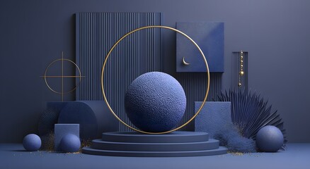 Geometric Arrangement with Sphere and Golden Ring