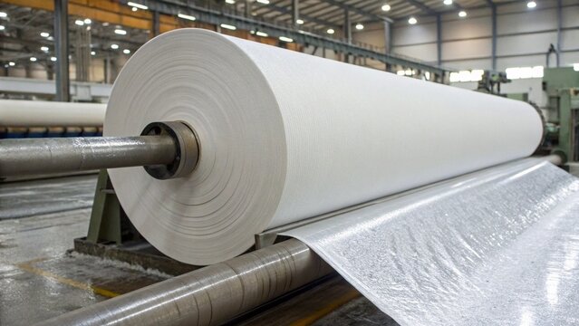 Close Up of Paper Sheet Forming on Automated Paper Manufacturing Machine