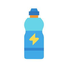 Stylized illustration of energy drink bottle on white background