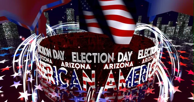 Election Day in Arizona &ndash; American Voting, Democracy and Patriotic Background Video