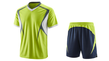 PNG lime green sports uniform with gray shorts transparent 
