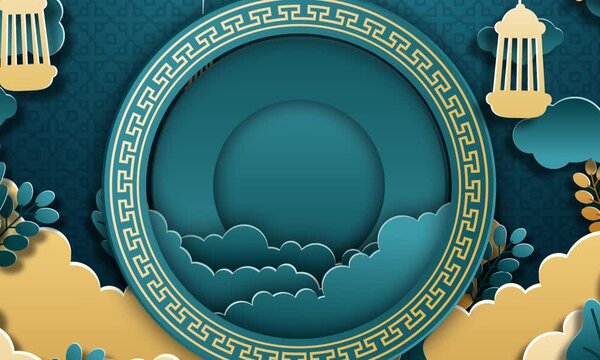 Modern Islamic Ramadan background with parallax motion animation