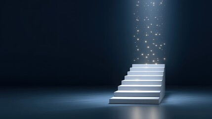 Ethereal Staircase Surrounded by Soft Light and Sparkles Creating a Dreamy Atmosphere for Imaginative Visions and Aspirational Concepts
