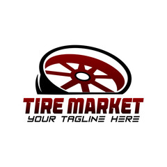 Vector logo template for tire shop, tire production and rim repair.