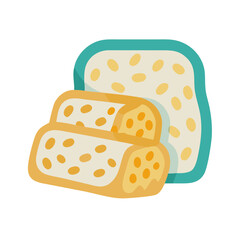Slices of fresh bread vector on a white background