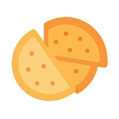 Minimalistic orange pie chart with one slice removed