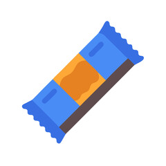 Simplified graphic of a blue and orange snack bar