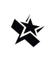 Obraz premium black star on white background