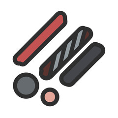 Stylized flat geometric design against a white background