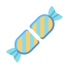 Cartoon striped candy graphic on white background illustration style