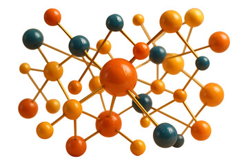 Obraz premium Complex Atomic Network Engineering Concept Isolated on a Transparent Background