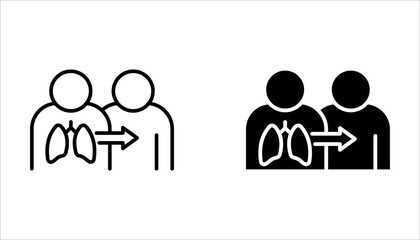Human organ transplantation icon set. with a white background.