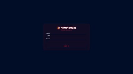 Computer system login screen shows processing and authentication animation in a hacking scenario - Powered by Adobe