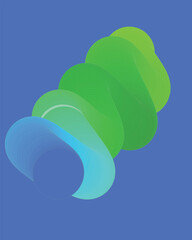 Abstract green and blue shapes
