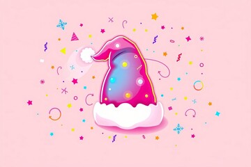 Merry Christmas Holiday Celebration Illustration, Festive Winter Greeting Design