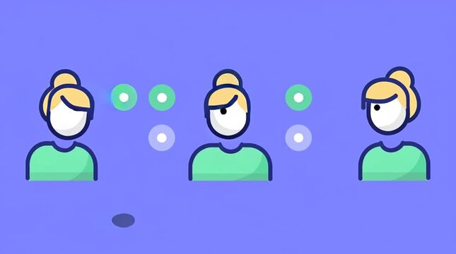 Minimal avatar pointing as bullet points appear one by one, guiding attention clearly and calmly in a clean explainer-style visual ideal for presentations, onboarding and UI.
