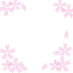 シンプルで優しいピンク色の桜のフレーム背景