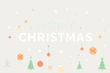 Merry Christmas Holiday Celebration Illustration, Festive Winter Greeting Design