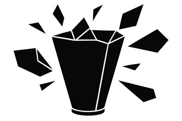 Vector graphic of broken glass fragments and sharp shards, offering a dramatic visual effect suitable for backgrounds and design elements.