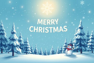 Merry Christmas Holiday Celebration Illustration, Festive Winter Greeting Design