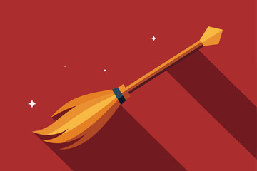 A collection of stylized broomsticks, perfect for witchy themes, Halloween decorations, or magical design elements.