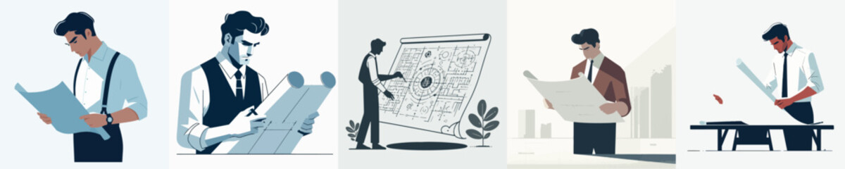 Vector Illustration of a Male Architect