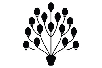 Creative light bulbs forming a tree silhouette, symbolizing ideas and growth