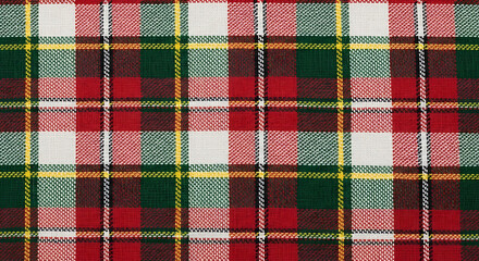 Vibrant red green plaid pattern with repeating squares design for background