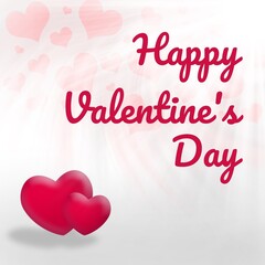 Happy Valentine&rsquo;s Day Romantic Design | Love Celebration Greeting | Heart and Floral Artwork