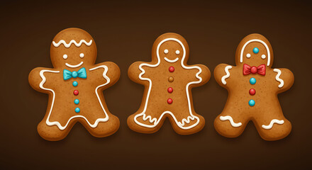 Gingerbread cookies with colorful decorations
