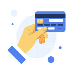 Hand Holding Credit Card for Online Payment Transaction