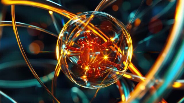 Video A detailed view of a spherical shape filled with transparent fluid