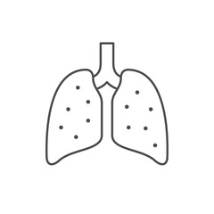 Human lung line outline icon