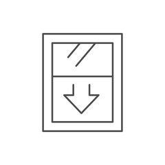 Window closing line outline icon