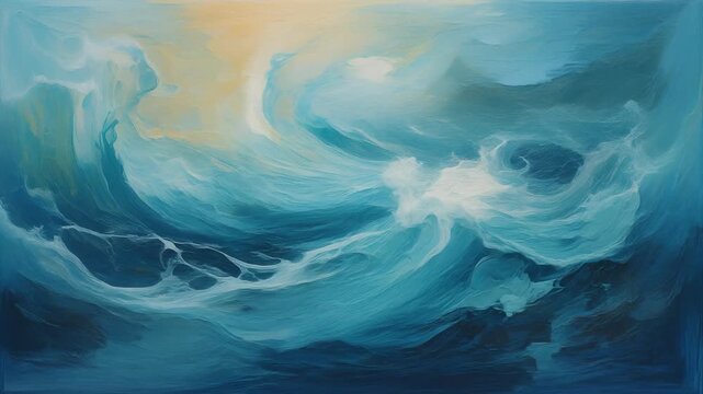 Abstract Ocean Waves - A Serene and Dynamic Visual Experience.