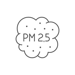 PM 2.5 pollution line outline icon