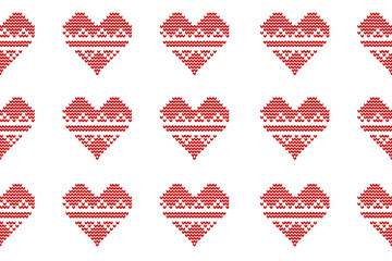 Valentine&rsquo;s Day knitted red heart background