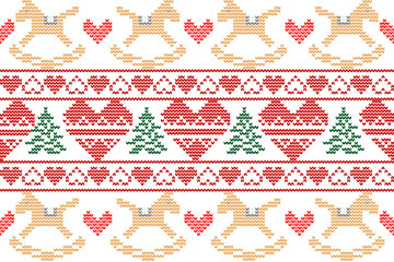 Valentine&rsquo;s Day knitted red heart background