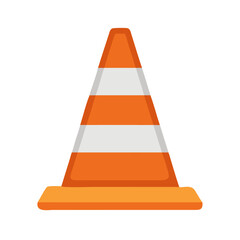 Orange and white striped traffic cone on a black backdrop