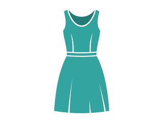 Stylish turquoise summer dress illustration A classic and elegant fashion design for women's wardrobe