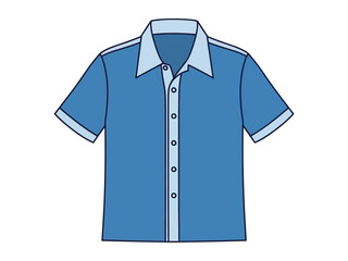 Blue Button-Up Shirt Illustration Stylish, Casual Apparel for Everyday Wear and Fashion Design
