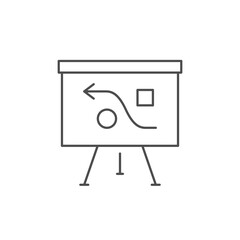 Whiteboard with presentation line icon