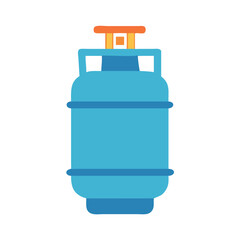 Cartoon style propane gas cylinder on solid black background