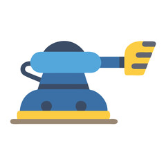 Fototapeta premium Minimalist blue and yellow sander illustration on black background