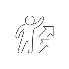 Person development line outline icon