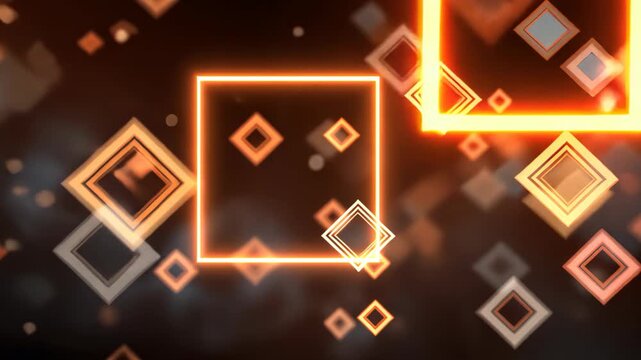 abstract background, geometric shape fractals scattered glowing in dark
